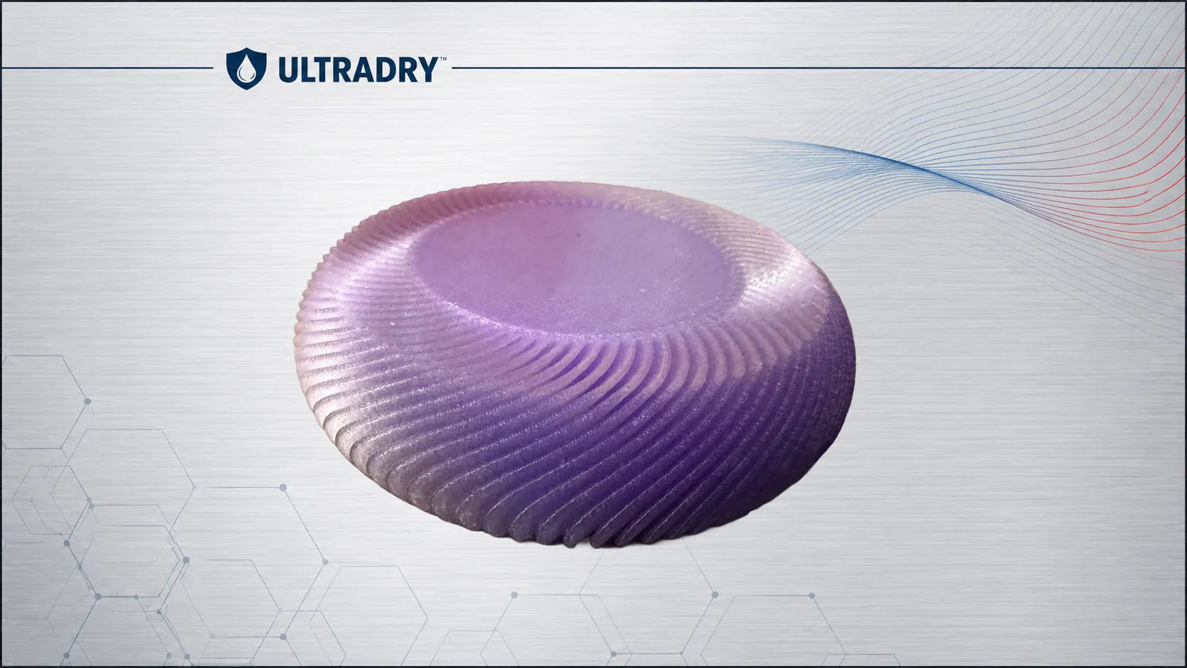 Spiral textured bowl 3D printed in translucent purple Rainbow Crystal Grape PETG