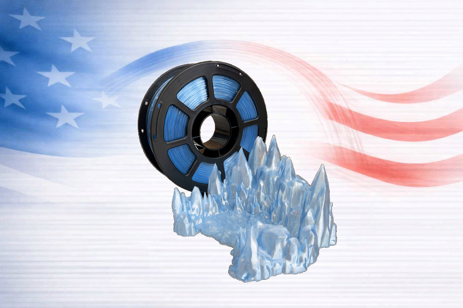Transparent Ice Blue 1KG PETG Filament