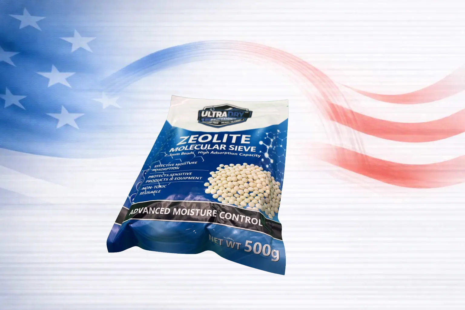 Tamiz de humedad de zeolita UltraDry de 500 g: control de humedad reutilizable de gran formato
